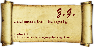 Zechmeister Gergely névjegykártya